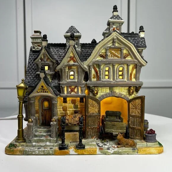 Lemax Village Livery Lighted Christmas Village Building (Damaged - Heavy Wear) - Picture 5 of 15